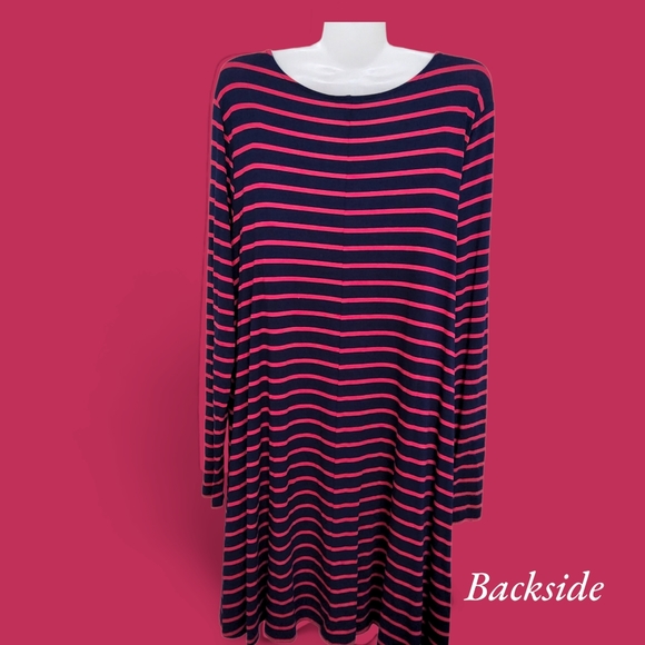 NWT!! Designer A.N.A Casual Striped Midi Dress - Picture 4 of 14